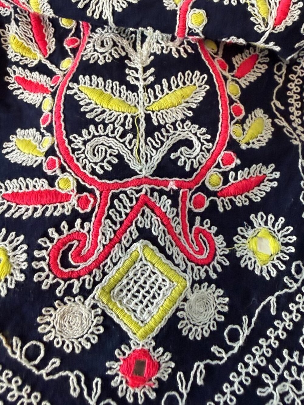 Anthropologie Maeve Tisha Dress size 12 Navy Blue Embroidered Lattice Lace Swing - Picture 6 of 9